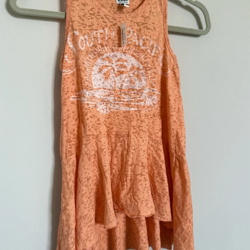 RUUM Girls Size 10 Peach Tropical Tank Dress